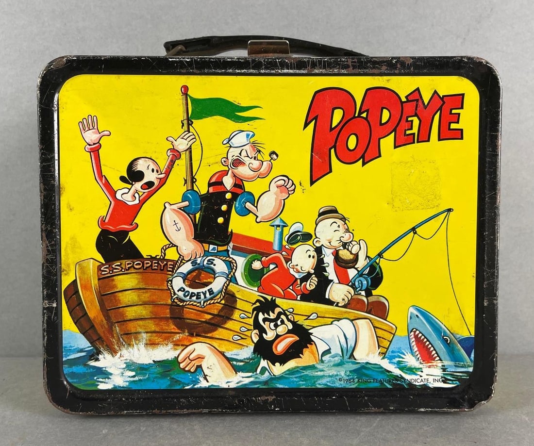 1964 Popeye Thermos Metal Lunchbox (1 of 5)