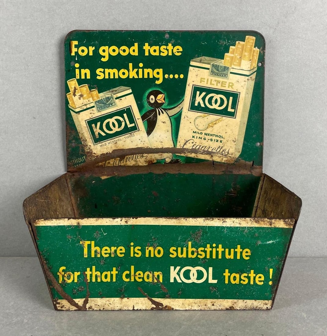 Vintage Kool Cigarettes Tin Advertising Match Holder (1 of 4)