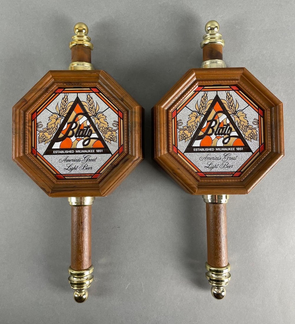 Group of 2 Blatz Beer Wall Sconce Advertising Signs (1 of 2)