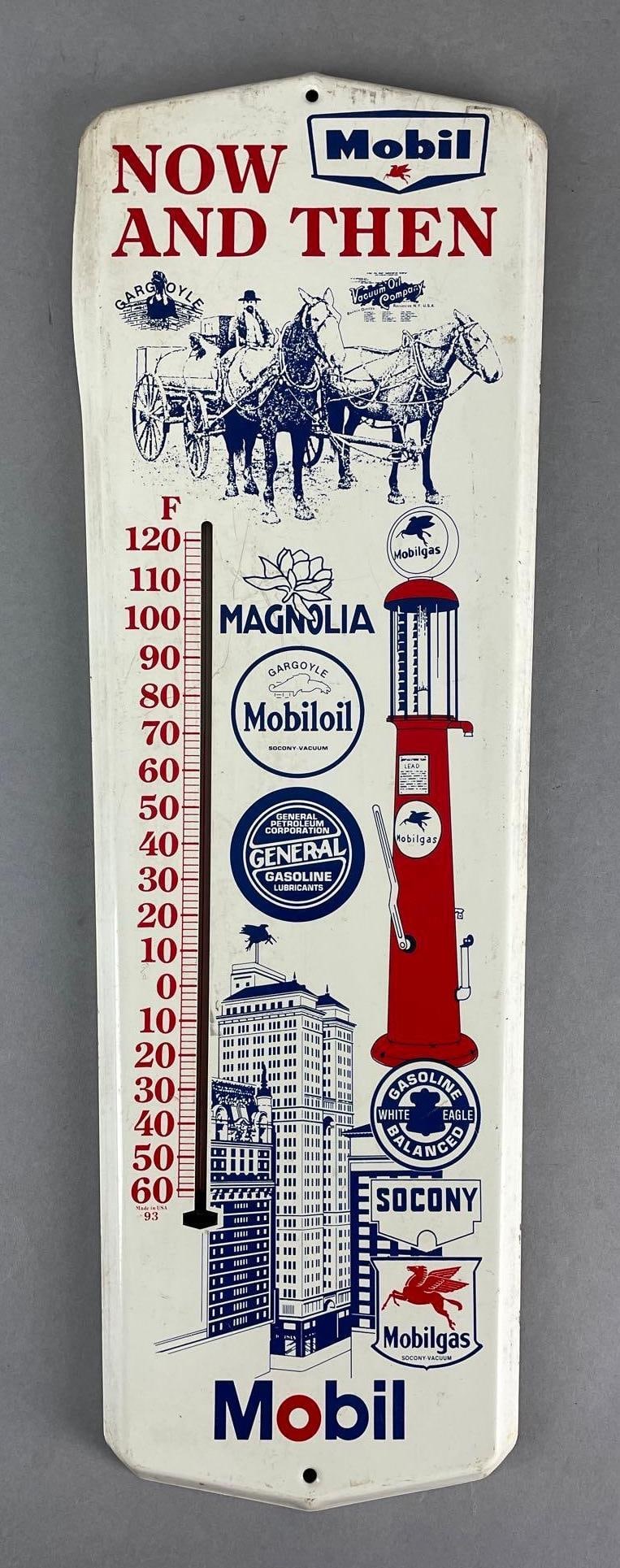 Vintage Mobil Oil Advertising Metal Thermometer (1 of 2)