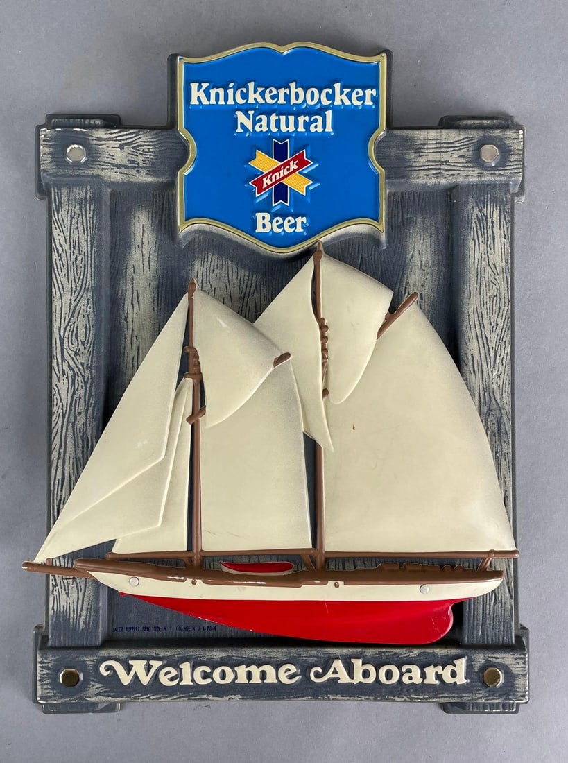 Knickerbocker Natural Beer Sailboat Advertising Sign (1 of 2)