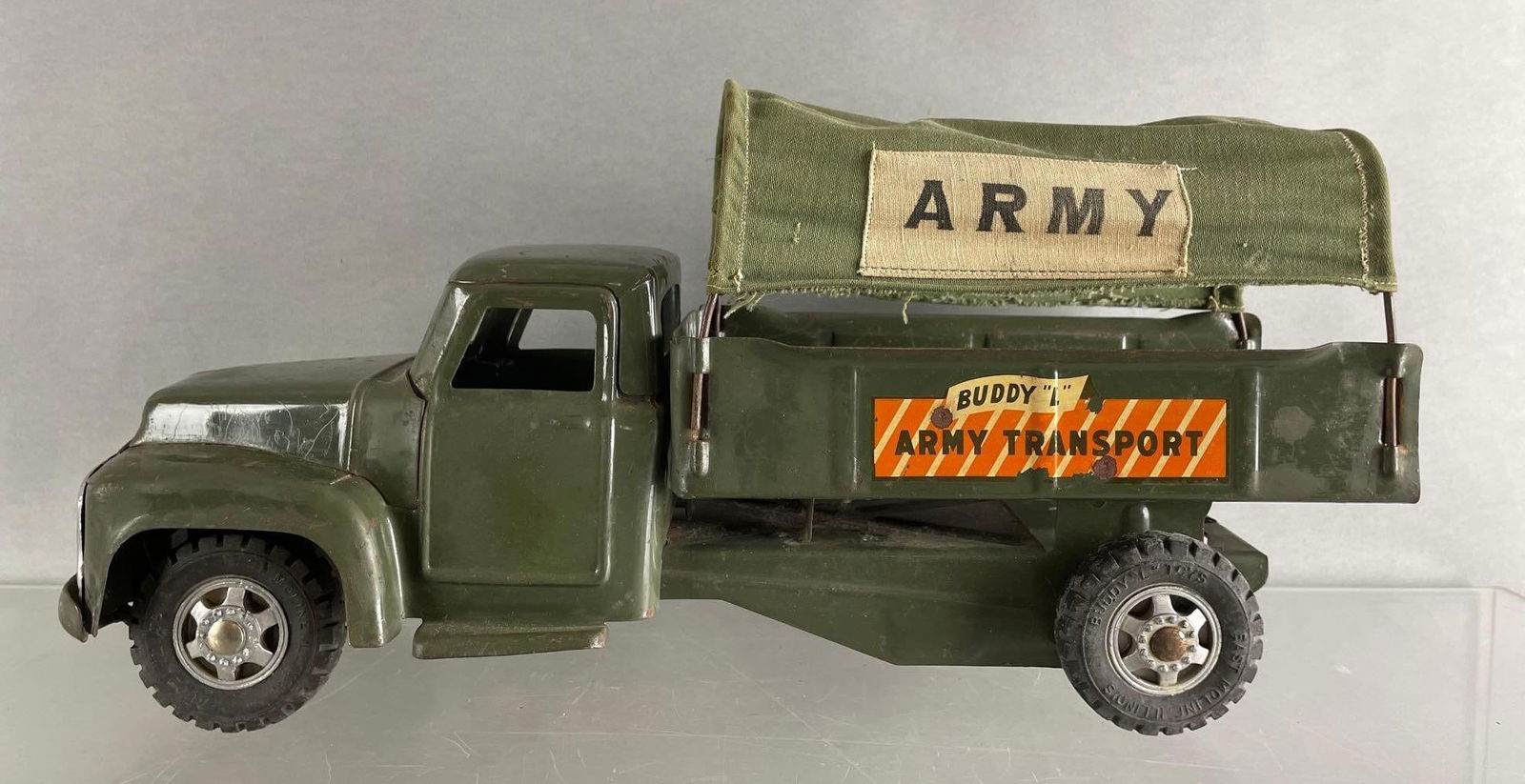 Vintage Buddy L Ww2 Army Transport Pressed Steel Truck