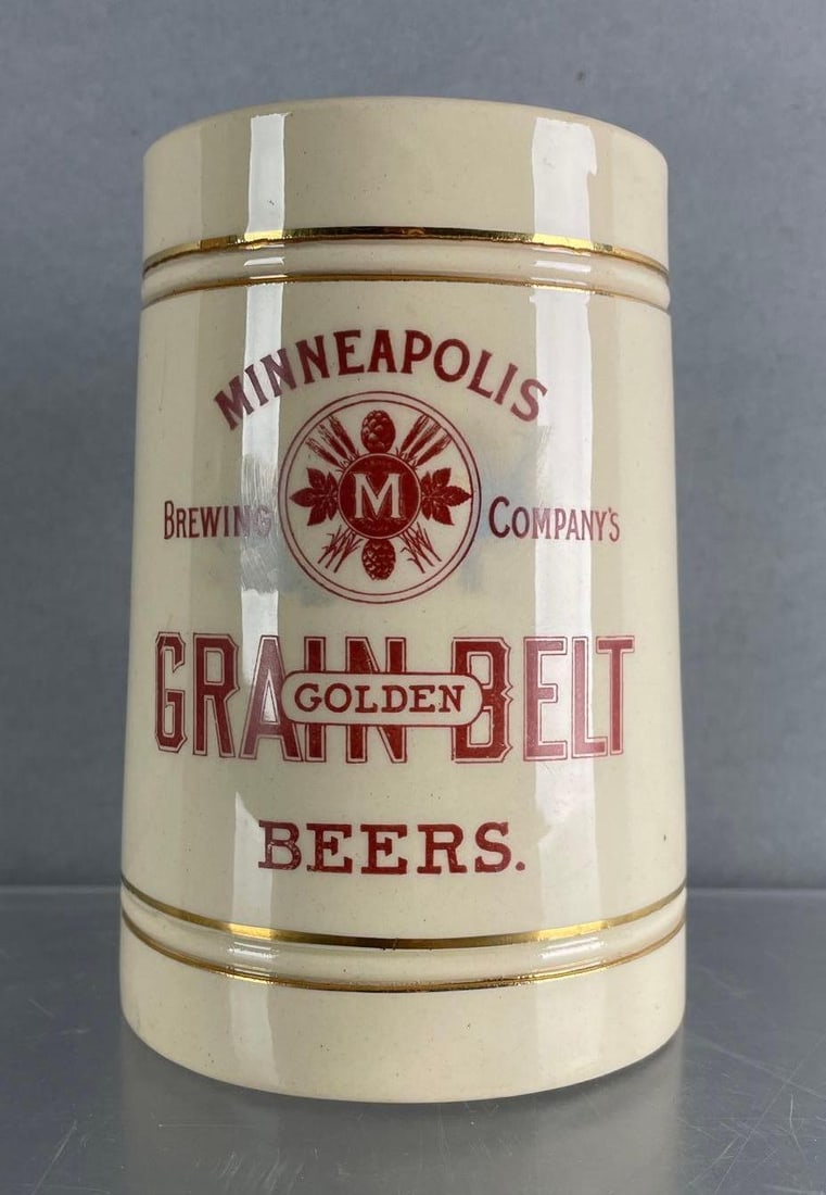 Antique Grain Belt Golden Beers Ceramic Advertising Beer Mug (1 of 5)