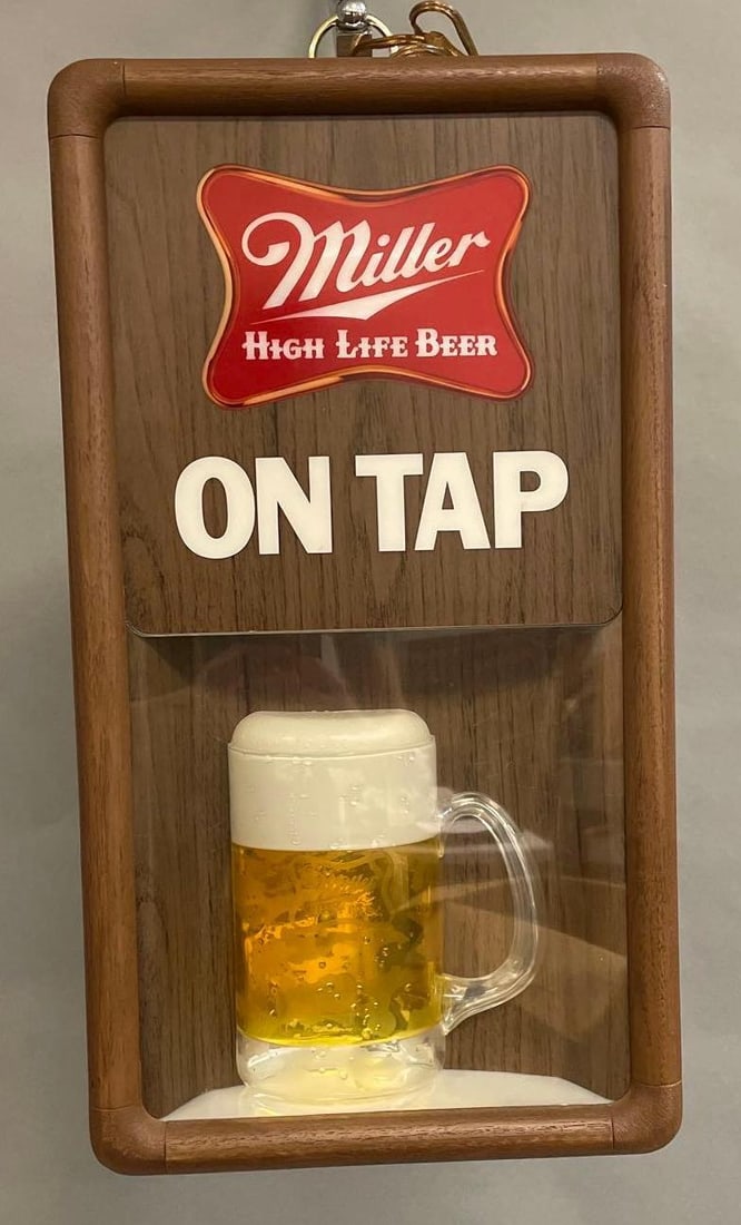 Miller High Life Beer Light Up Rotating Advertising Clock (1 of 6)