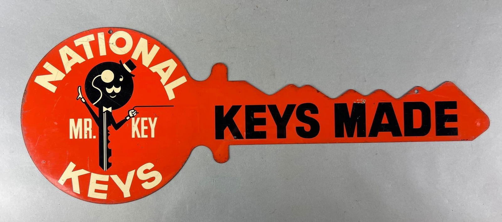Vintage National Key Double Sided Advertising Tin Sign (1 of 2)