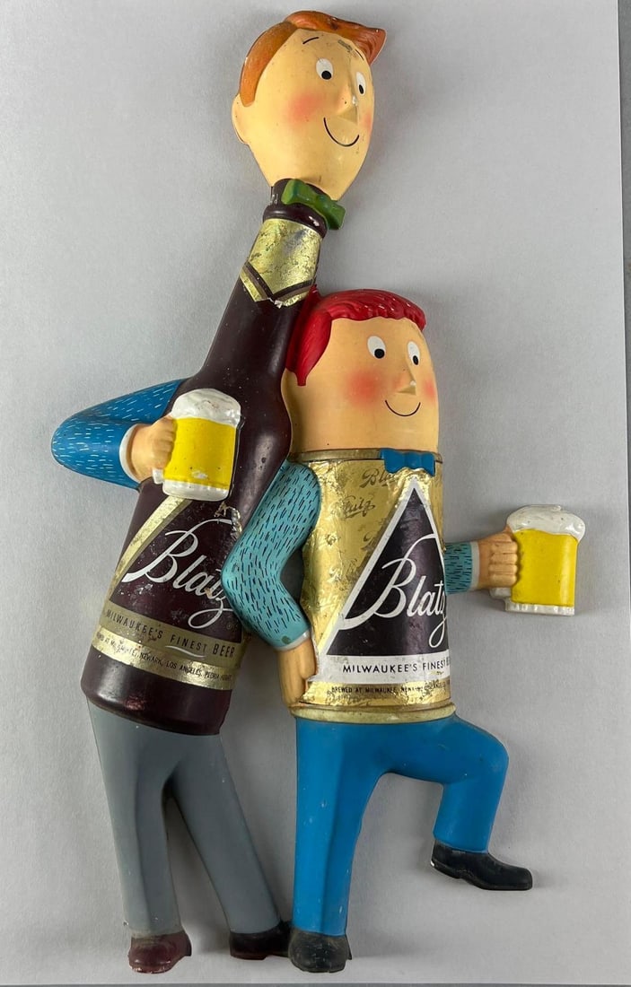 Vintage Blatz Vacuum Form Plastic Advertising Beer Sign (1 of 2)