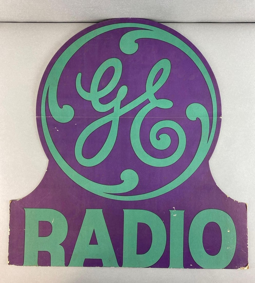 Vintage General Electric Radio Cardboard Advertising Sign (1 of 4)