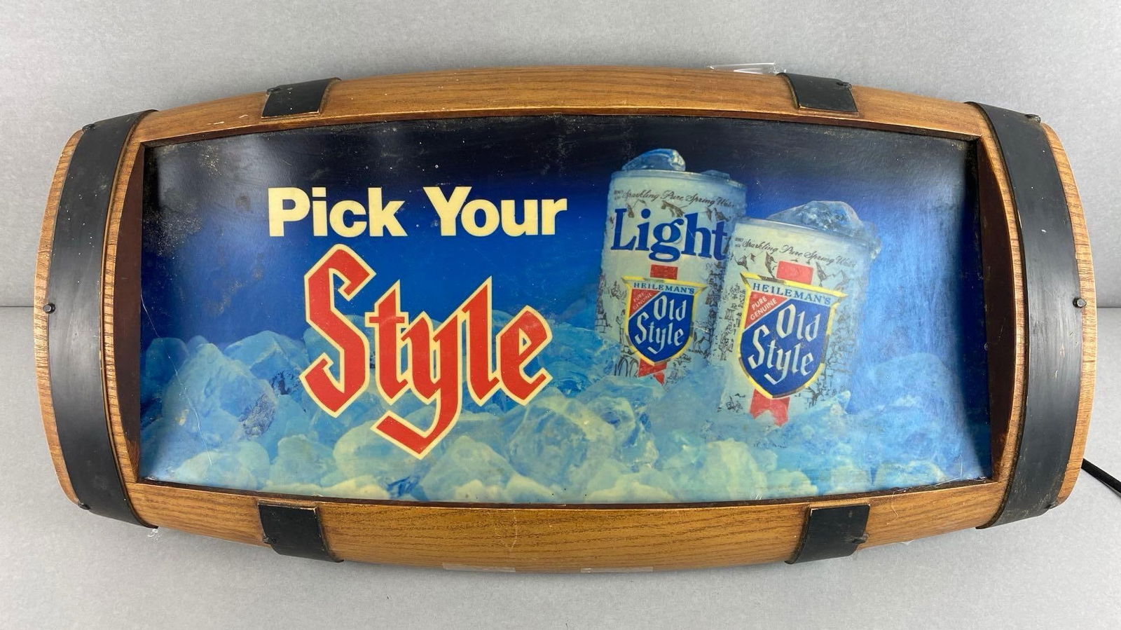 Heilman’s Old Style Beer Barrel Light Up Advertising Sign (1 of 5)
