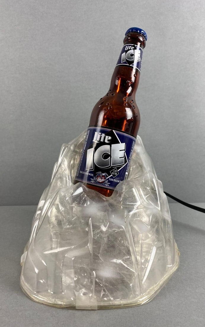 Miller Lite Ice Glacier Bottle Light Up Advertising Sign (1 of 3)