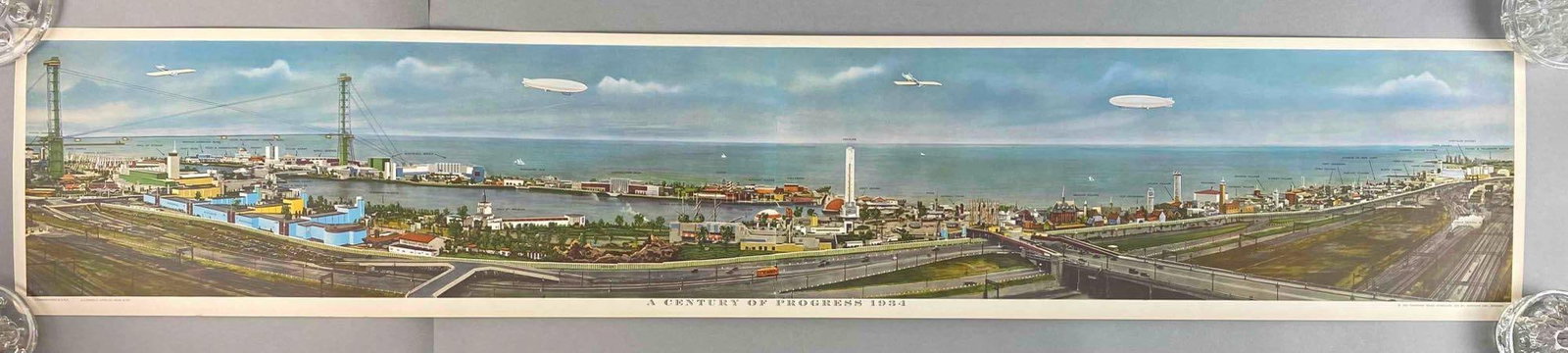 Vintage Chicago World Fair Lithograph Paper Advertising Sign (1 of 2)