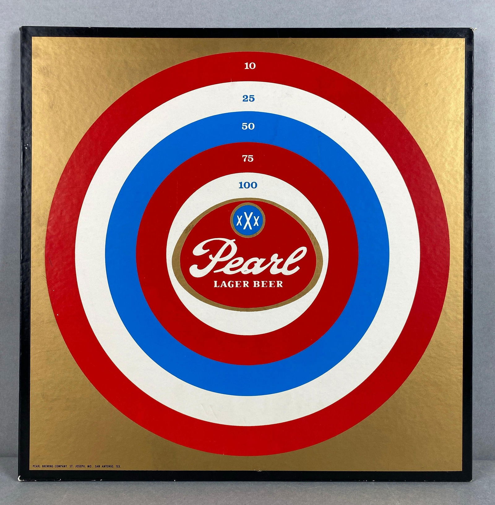 Vintage Pearl Lager Beer Dart Board Advertising Sign (1 of 2)