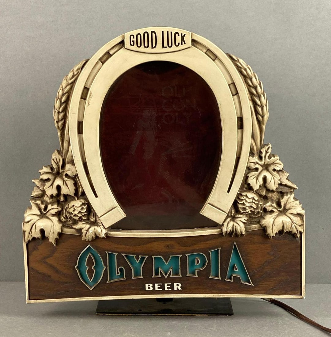 Olympia Beer Light Up Motion Advertising Cash Register Sign (1 of 4)