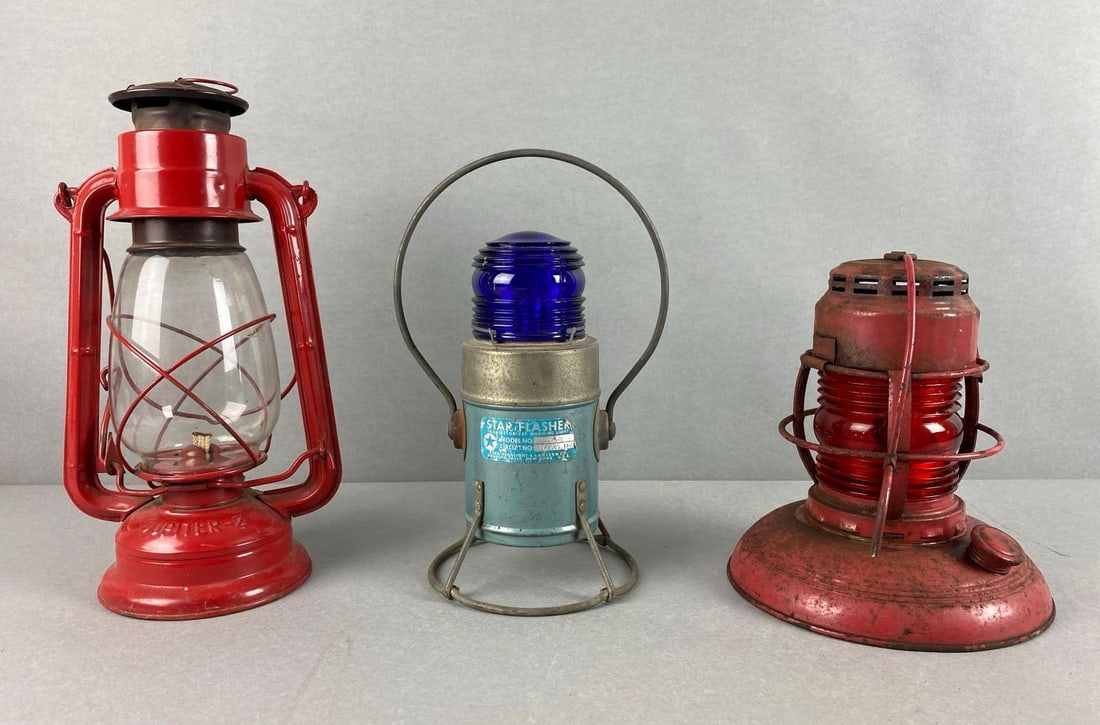 Group of 3 Vintage Railroad Lanterns (1 of 4)