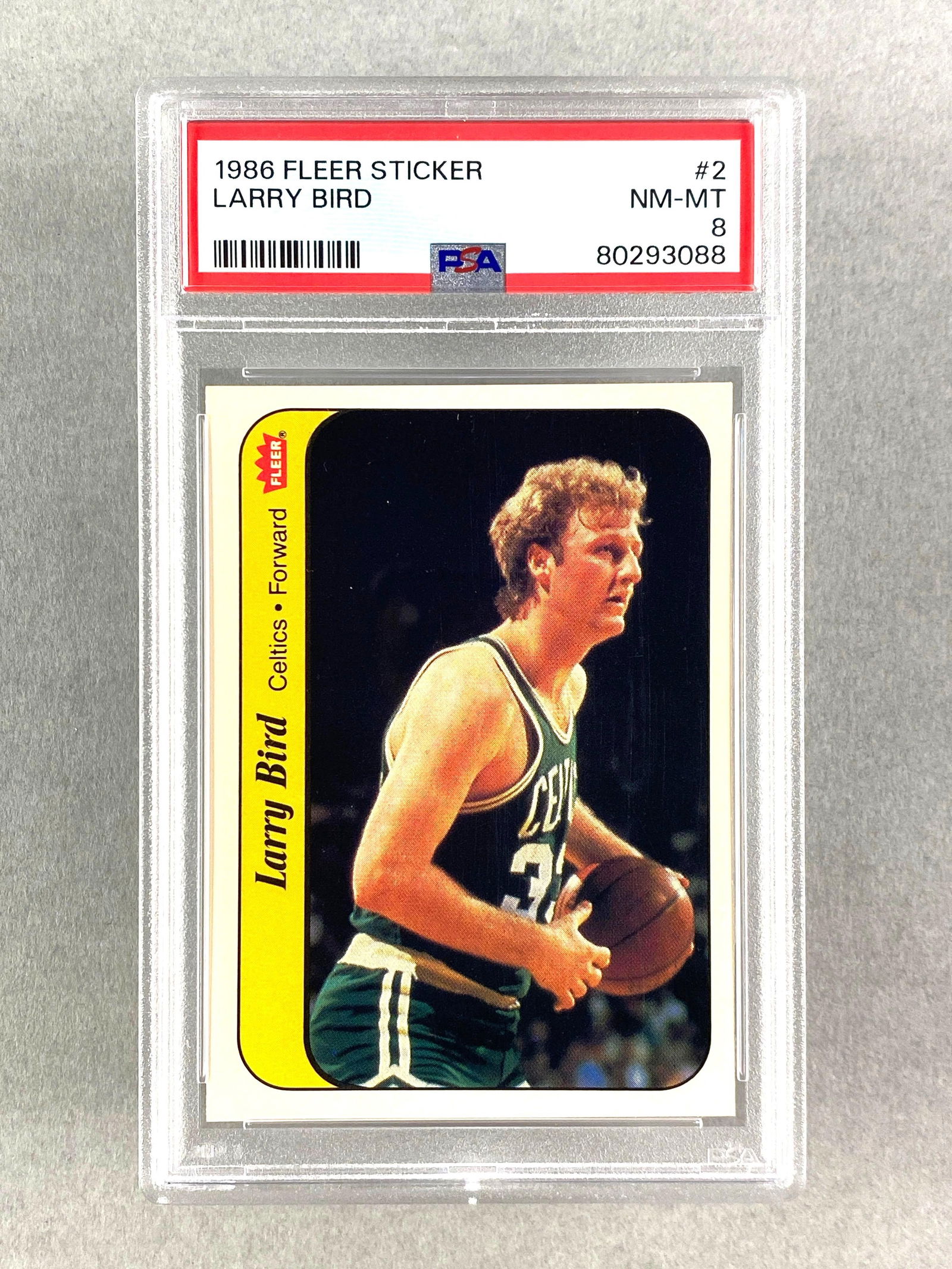 1986 Fleer Sticker Larry Bird #2 PSA 8 (1 of 2)