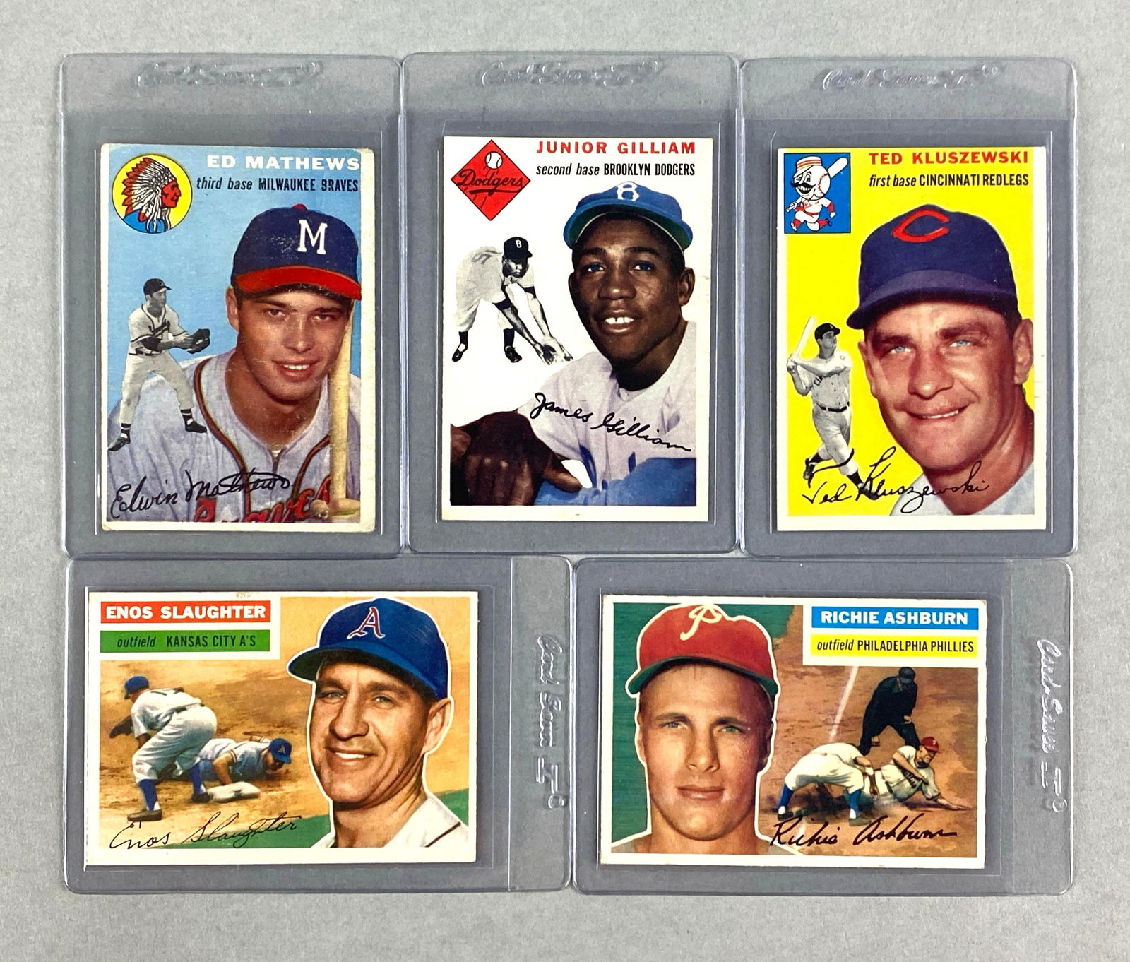 5 - 1954 - 56 Topps Baseball Cards with HOFs and Stars (1 of 2)