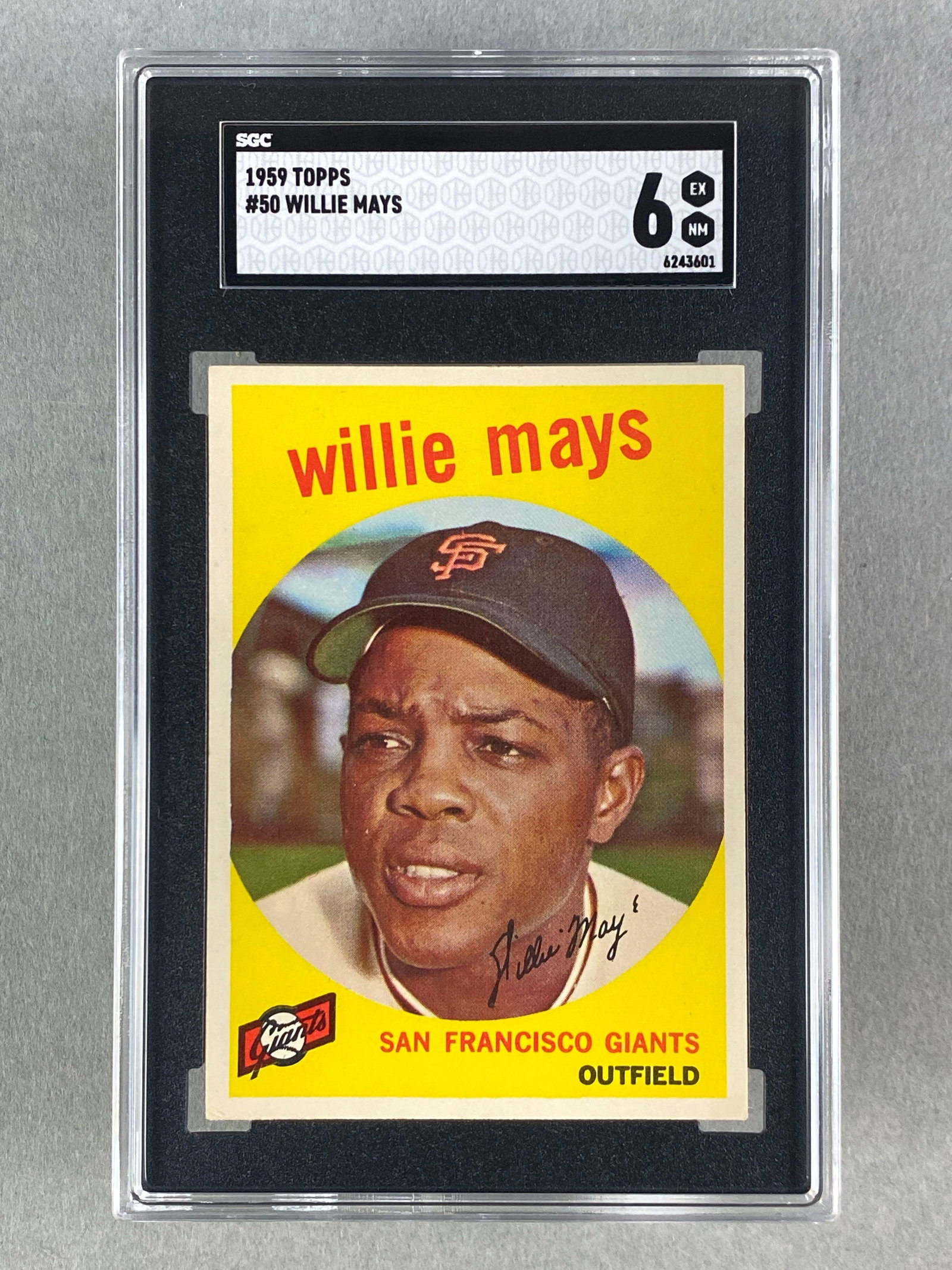 1959 Topps Willie Mays #50 SGC 6: 1959 Topps Willie Mays #50 SGC 6