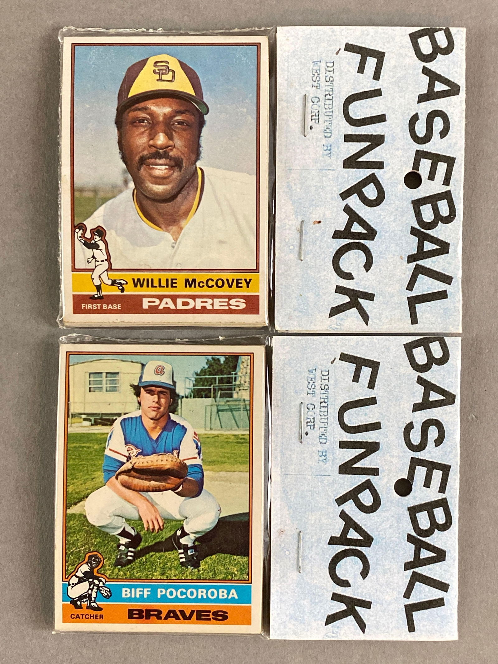2 - 1976 Topps Baseball West Corps Cello Fun Packs (1 of 2)