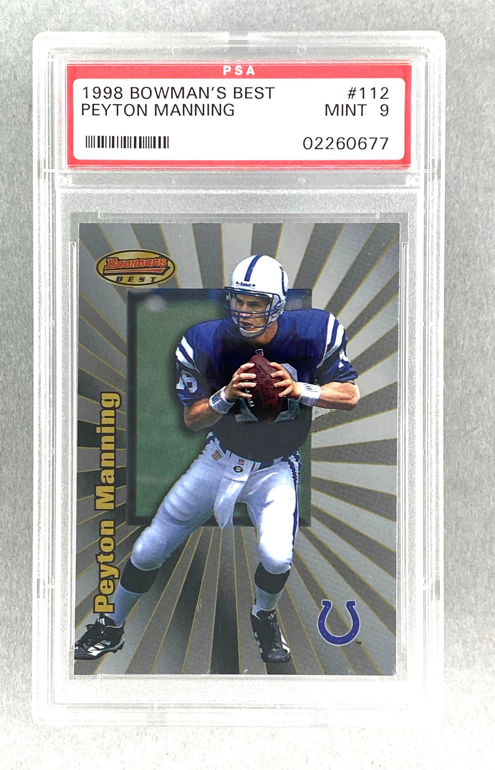 1998 Bowmans Best Peyton Manning #112 PSA 9 Rookie (1 of 2)