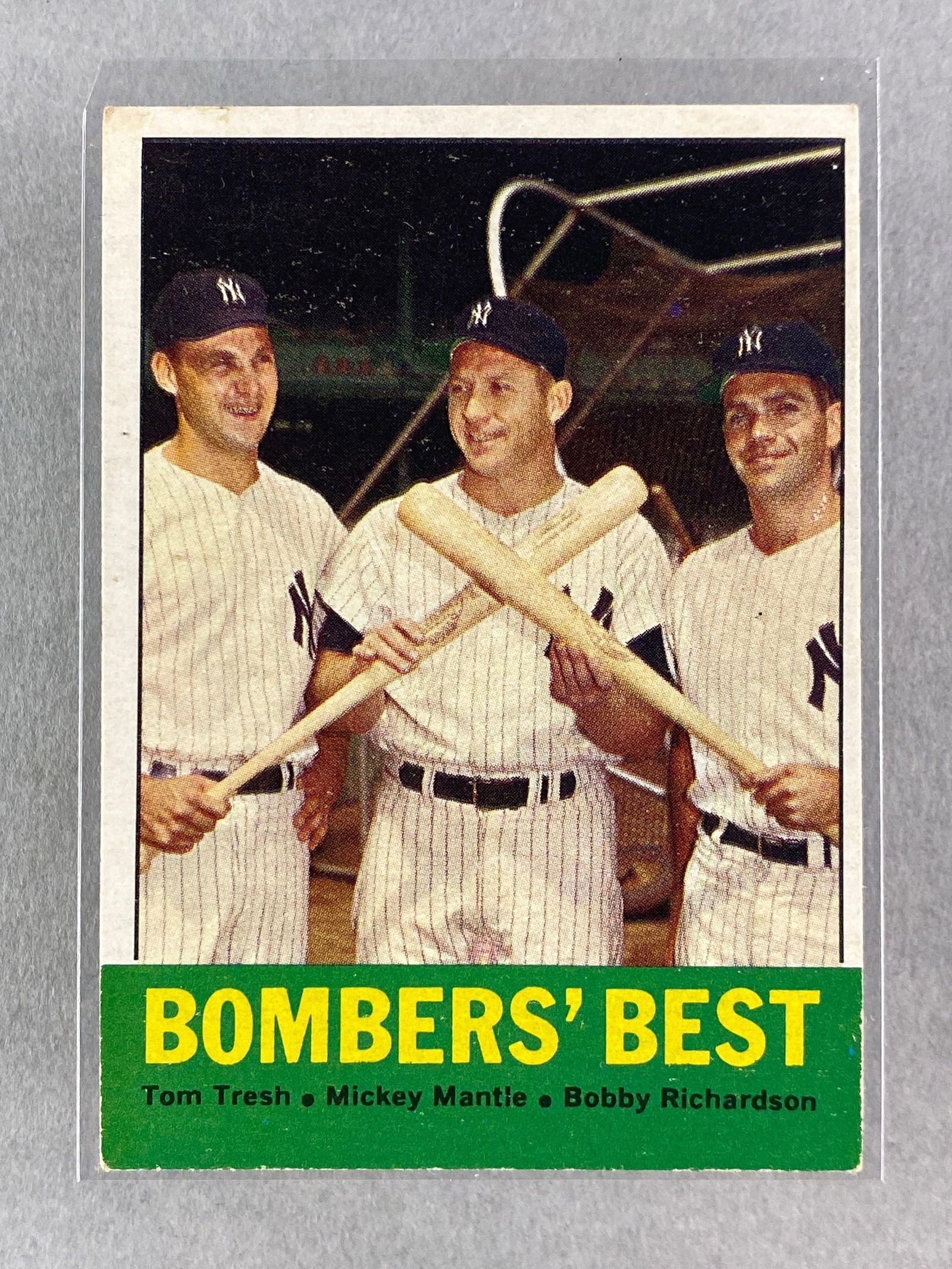 1963 Topps Bombers Best #173 with Tresh, Mantle, and Richardson (1 of 2)