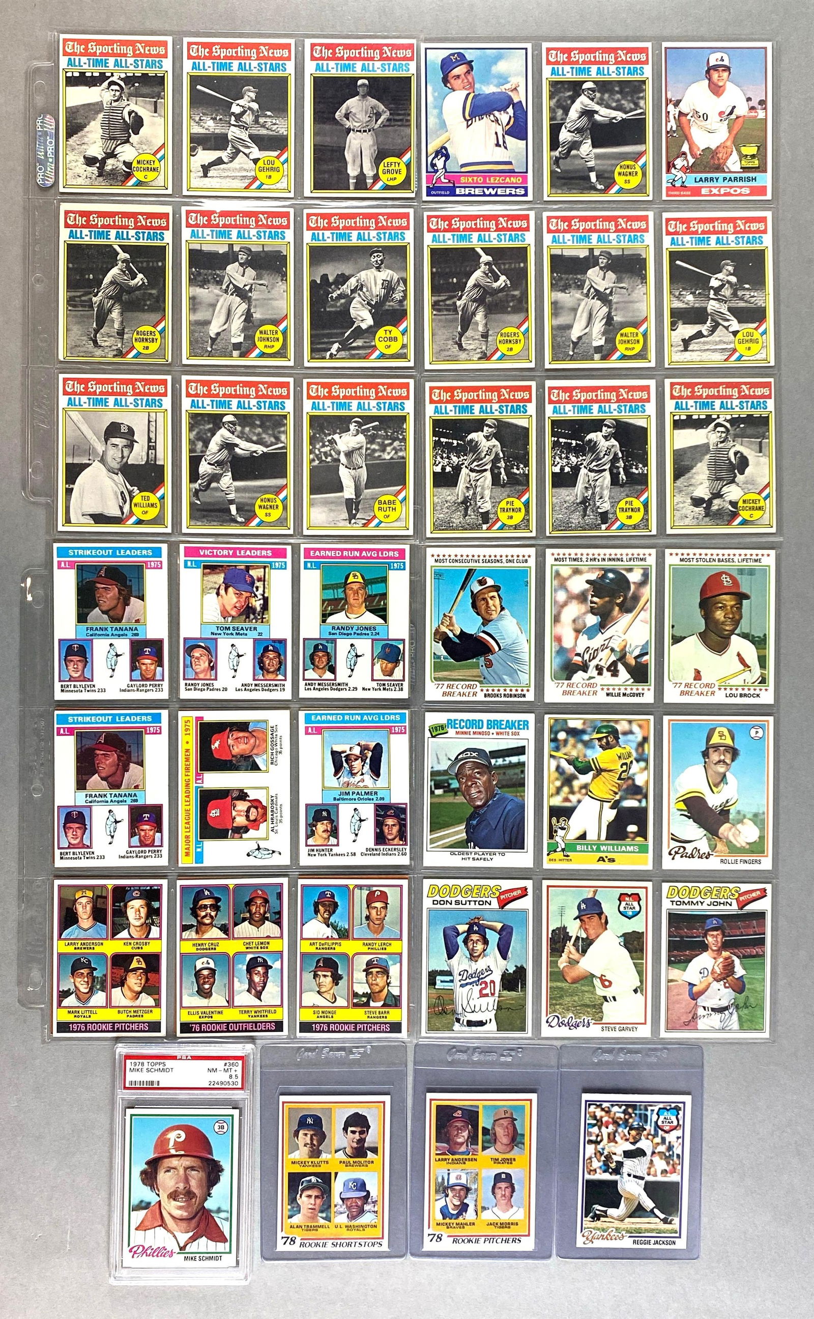 49 - 1976 - 78, Topps Baseball HOFs, Stars, and Rookies with Mike Schmidt PSA 8.5 (1 of 7)