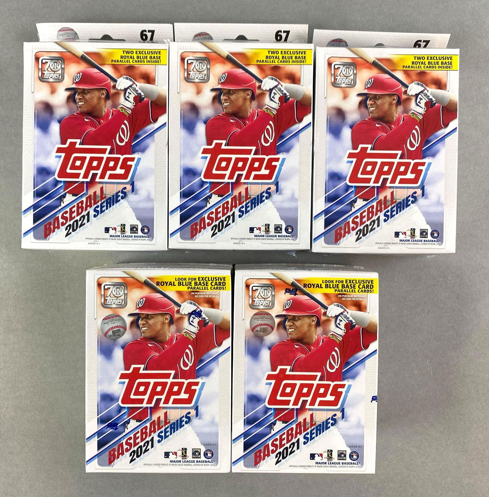 2 - 2021 Topps Baseball Series 1 Blaster Boxes + 3 Hanger Boxes (1 of 3)