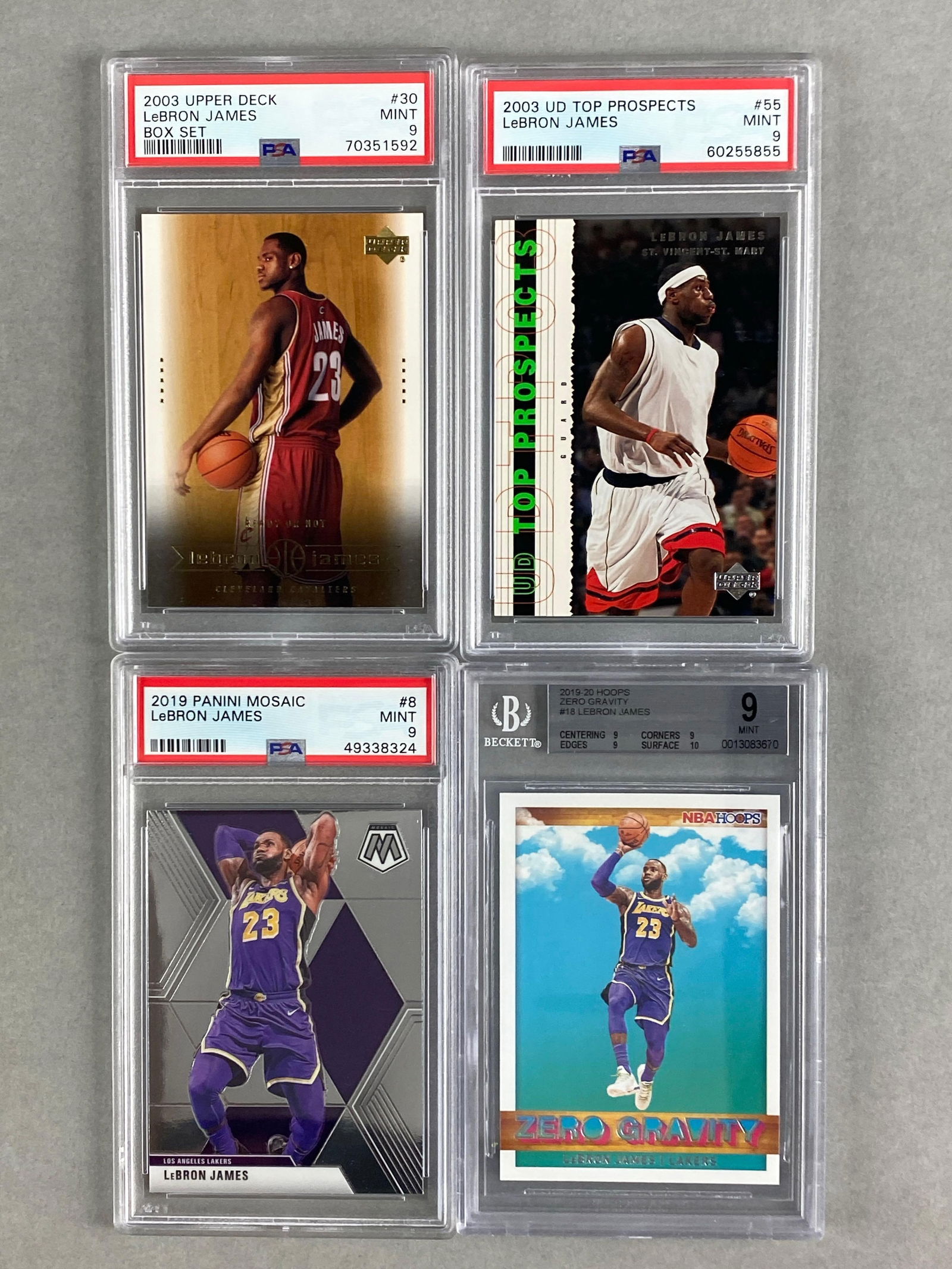 4 - 2003 - 2019 LeBron James Cards Graded 9s (1 of 3)