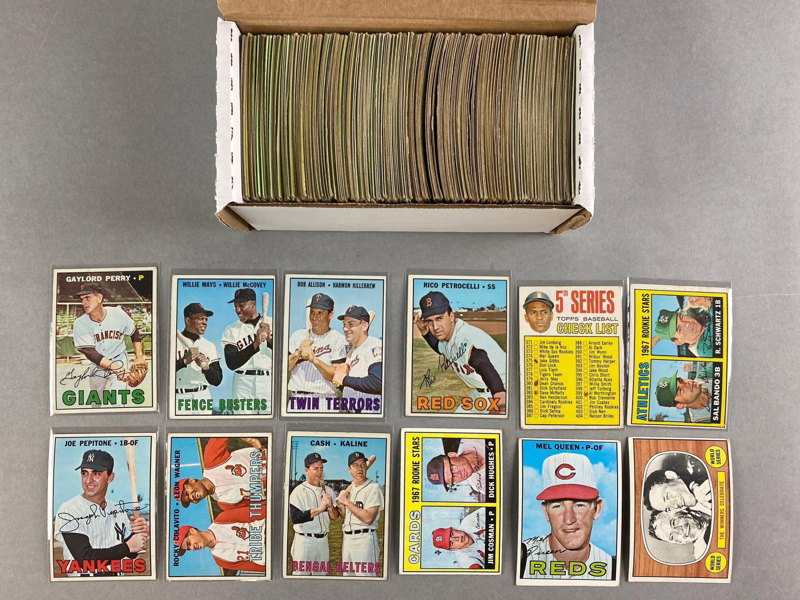 380+ 1967 Topps Baseball Cards with HOFs, Stars, and Rookies: Conditions vary Low - EX