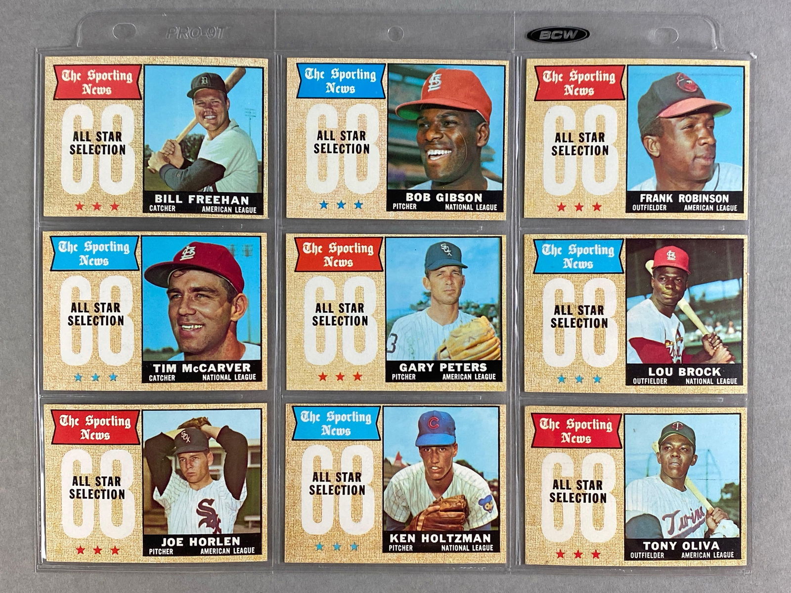 9 - 1968 Topps All-Star Cards with HOFs High-Grade (1 of 2)