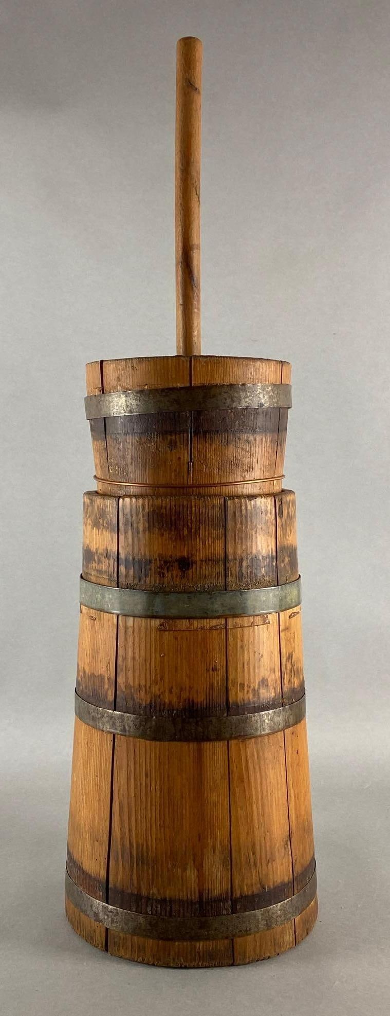 Antique Primitive Wood Barrel Butter Churn (1 of 5)
