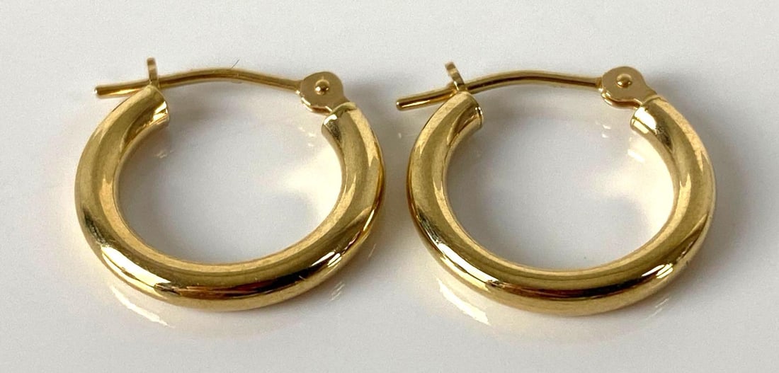 Pair of 14K Gold Small Hoop Earrings (1 of 4)