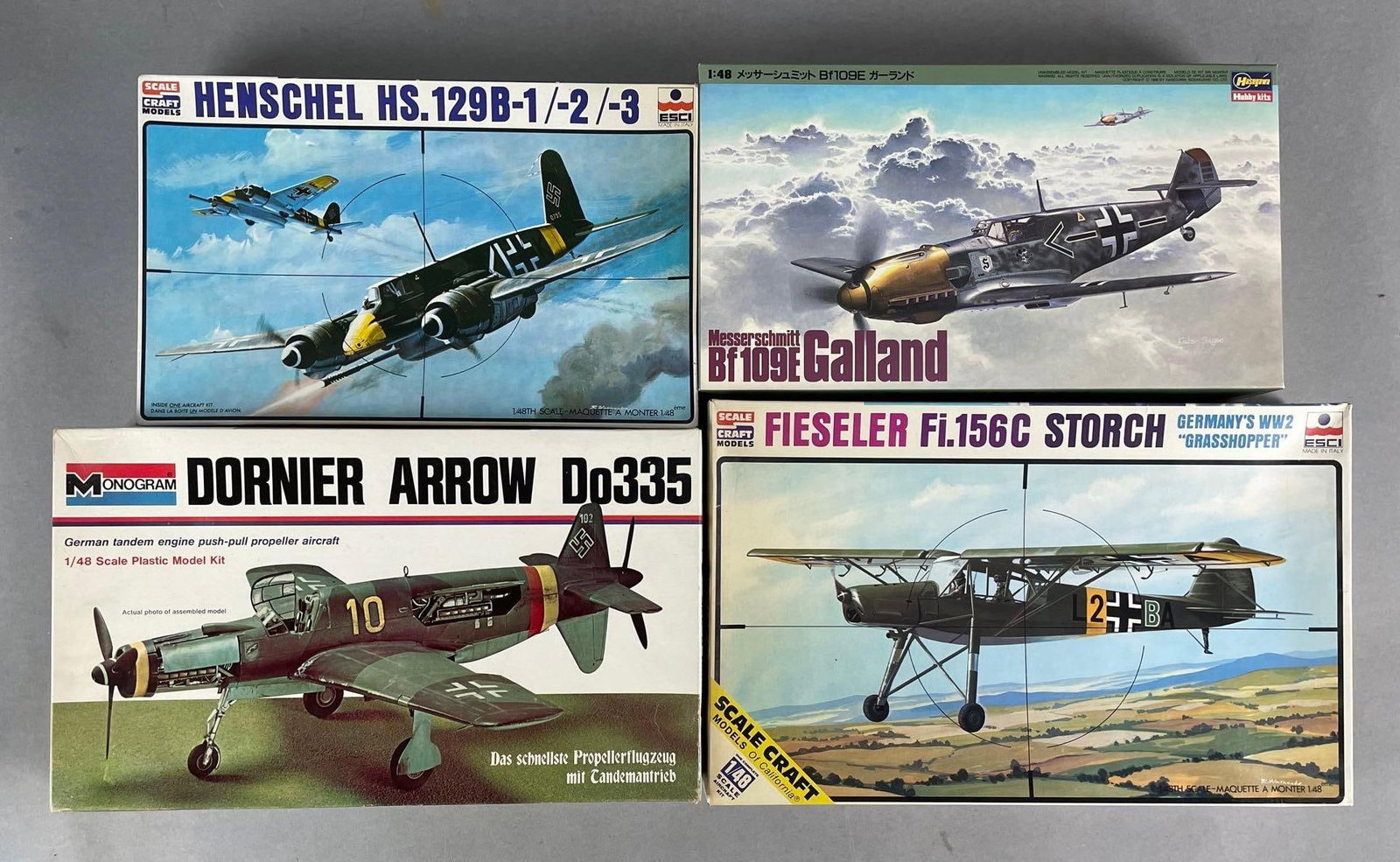 Group of 4 WW2 German Fighter Plane Model Kits (1 of 3)