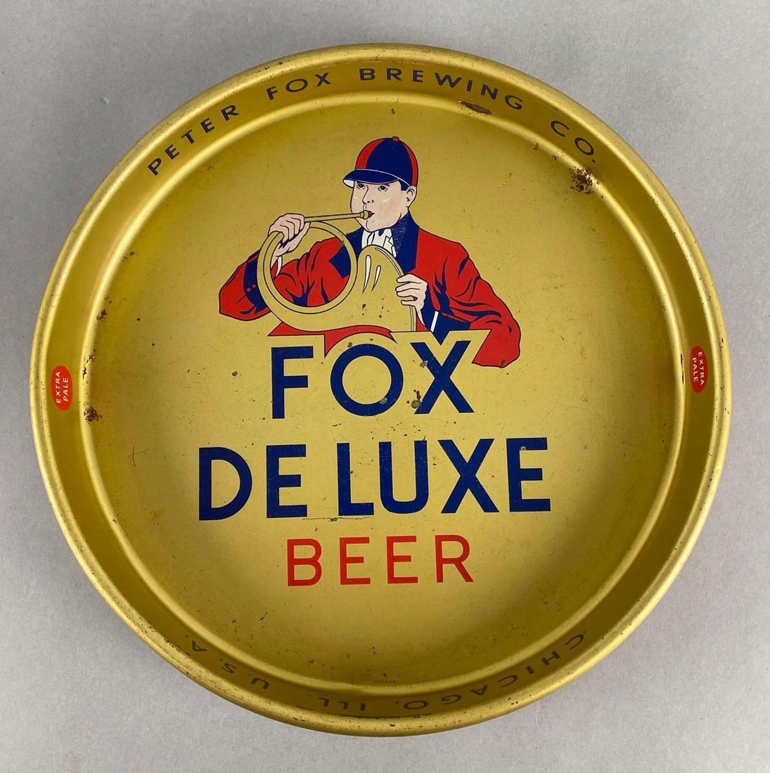 Peter Fox Brewing Co. Deluxe Advertising Beer Tray: Measures 13 1/4 x 13 1/4 x 1 3/4 inches.