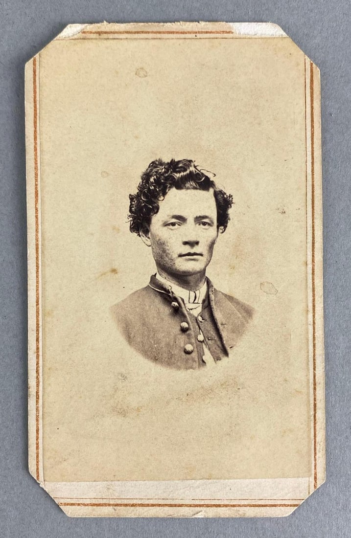 Civil War Soldier Corporal George H. Bain CDV Photograph: Company D, 50th Illinois Infantry, Captured in Lexington Missouri in Sept. 62, Measures 4 x 2 1/2 inches.
