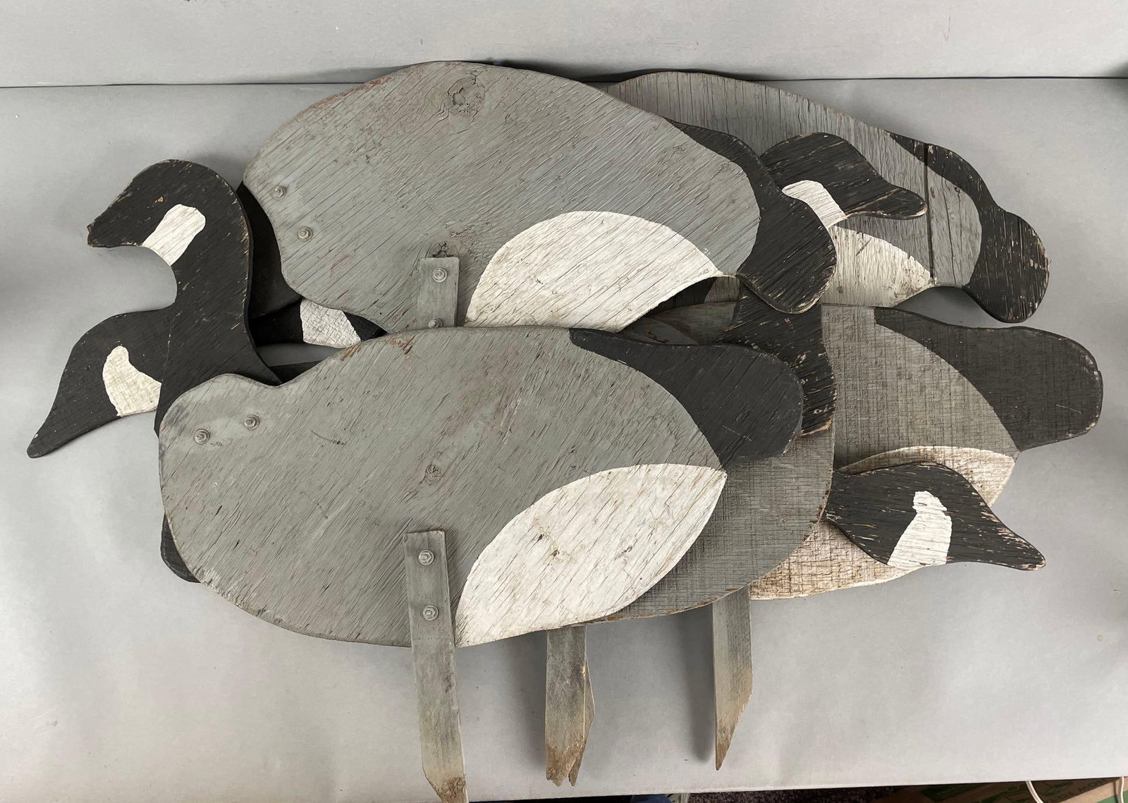 Group of 6 Wood Goose Cutouts: Largest measures 30 x 29 inches