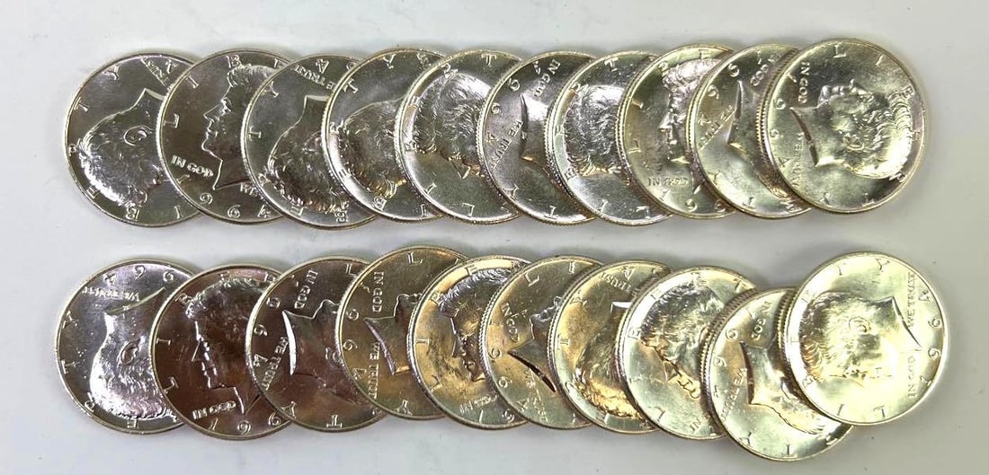 Gem BU Roll of 20 1964 Kennedy Silver Dollars: Gem BU Roll of 20 1964 Kennedy Silver Dollars