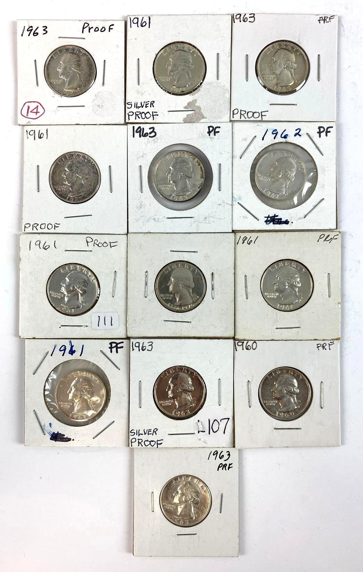 Group of 13 Silver Proof Quarters (1 of 2)