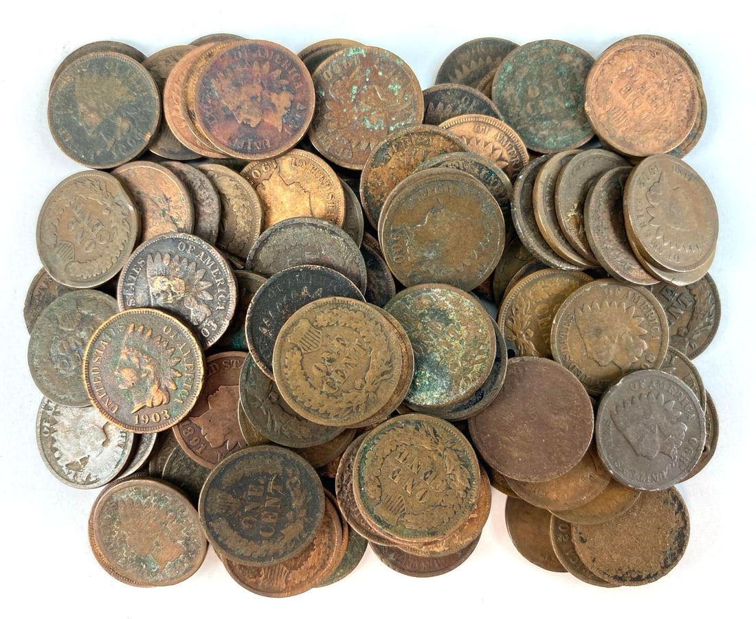 Group of 100 1800s-1900s Indian Head Pennies (1 of 3)