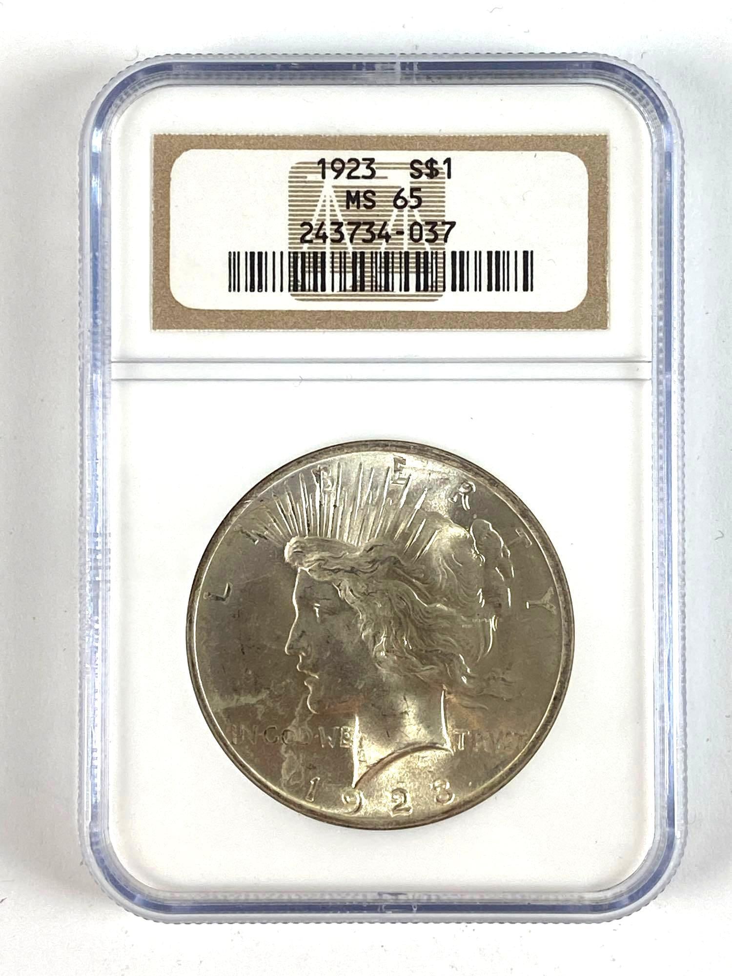 1923 US Peace Silver Dollar NGC MS65 (1 of 2)