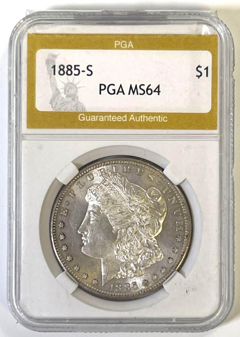 1885 S US Morgan Silver Dollar PGA MS64 (1 of 2)