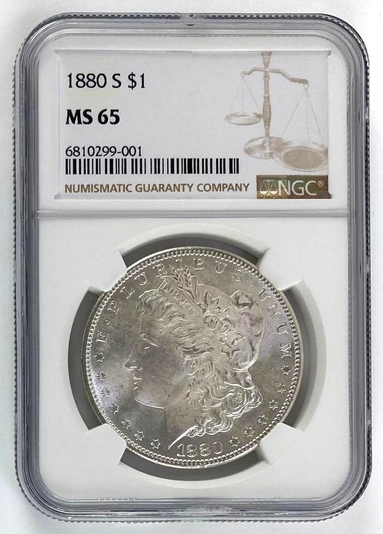 1880 S Morgan Silver Dollar (NGC) MS65 (1 of 2)