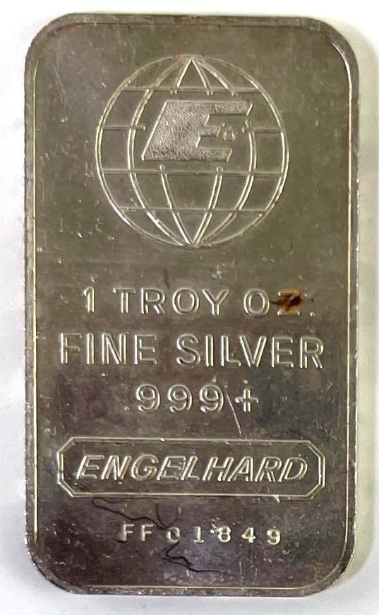 Engelhard 1 oz .999 Fine Silver Bar: Engelhard 1 oz .999 Fine Silver Bar