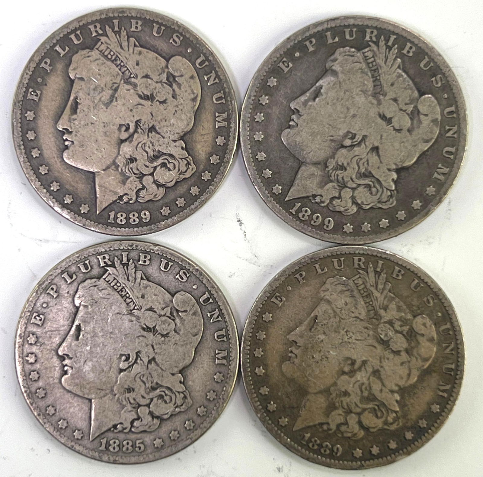 Group of 4 US Morgan Silver Dollars Over 120 Years Old!! (1 of 2)