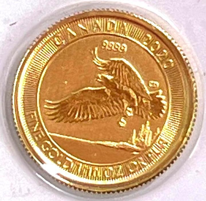 2020 $5 Canada Bald Eagle 1/10 oz .9999 Fine Gold (1 of 2)