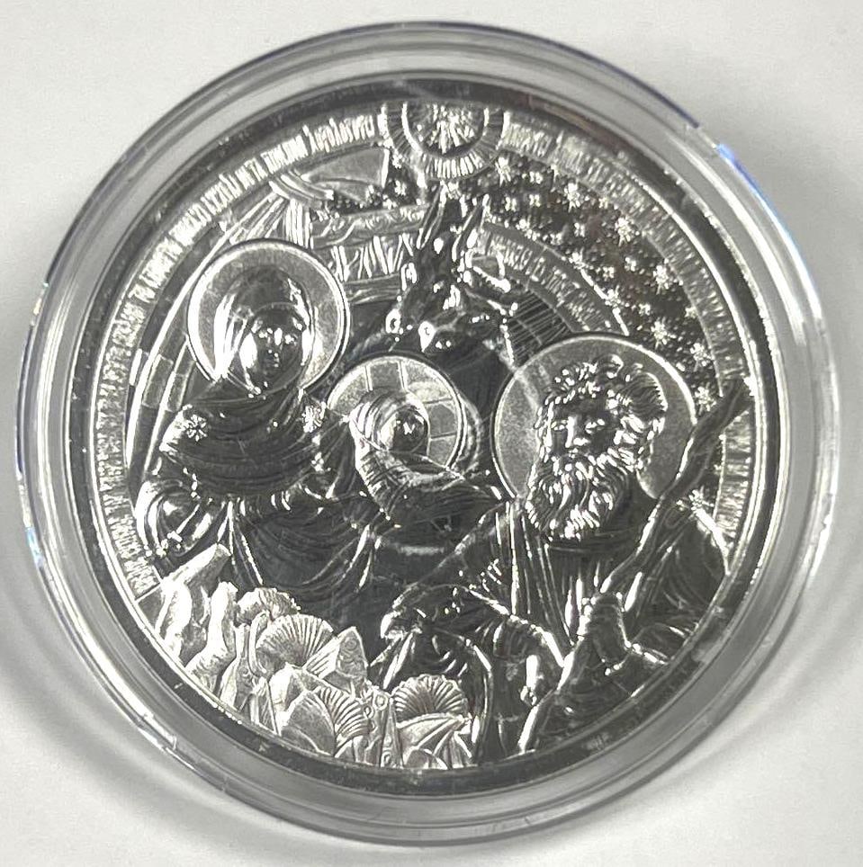 Scottsdale Silver Bethlehem Manger Nativity Scene 1 oz .999 Fine Silver in Cap: Scottsdale Silver Bethlehem Manger Nativity Scene 1 oz .999 Fine Silver in Cap