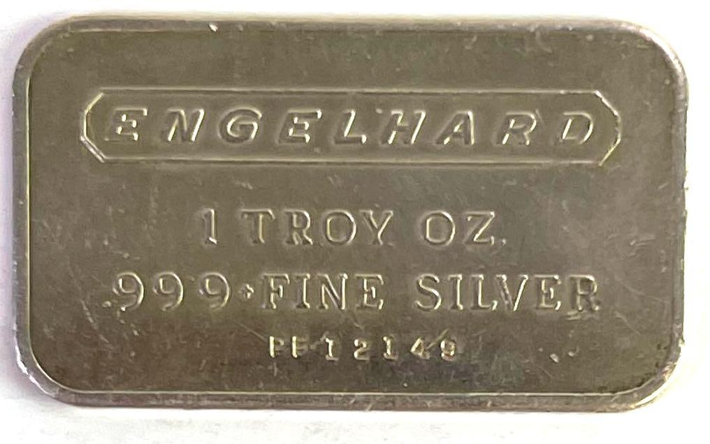 Engelhard 1 oz .999 Fine Silver Bar: Engelhard 1 oz .999 Fine Silver Bar
