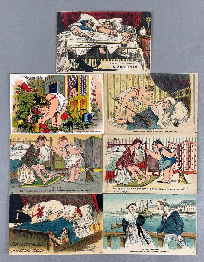Postcards - 7 Risque Comics (1 of 4)