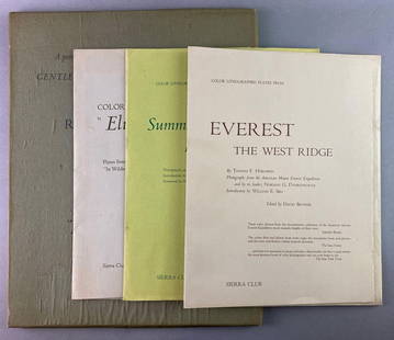 Group of 4 Sierra Club Photography Portfolios: Includes portfolio Gentle Wilderness The Sierra Nevada by Richard Kauffman, Everest The West Ridge by Thomas Hornbein, Summer Island Penobscot Country by Eliot Porter, and color Lithographed Prints by