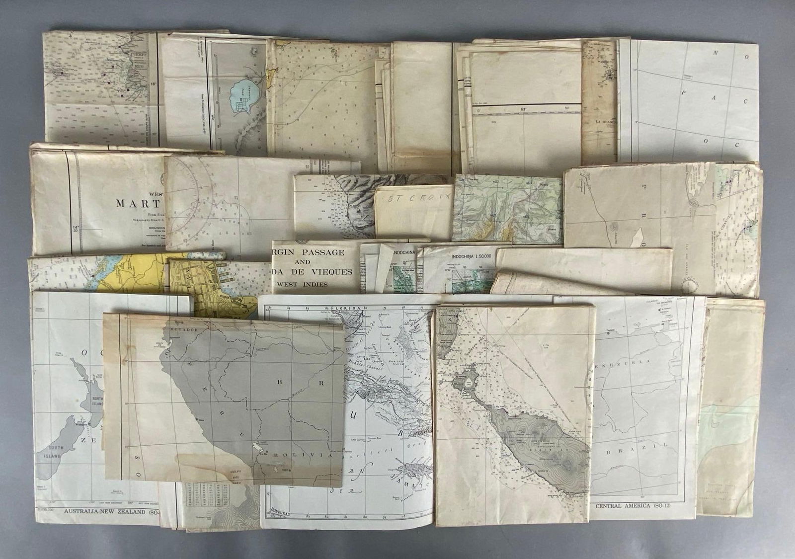 Group of 20+ 1950s Island Sear Charts/Maps (1 of 3)