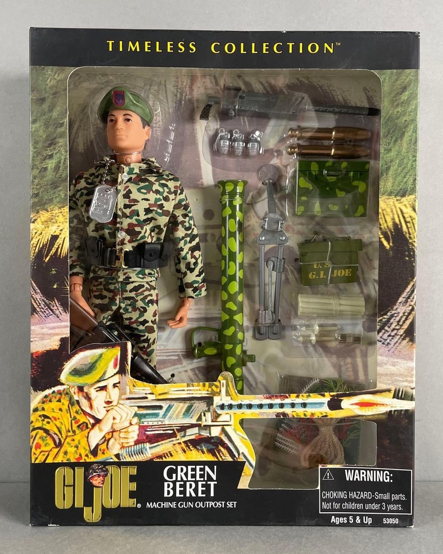 Hasbro G.I. Joe Timeless Collection Green Beret Action Figure: Machine gun outpost set, original packaging