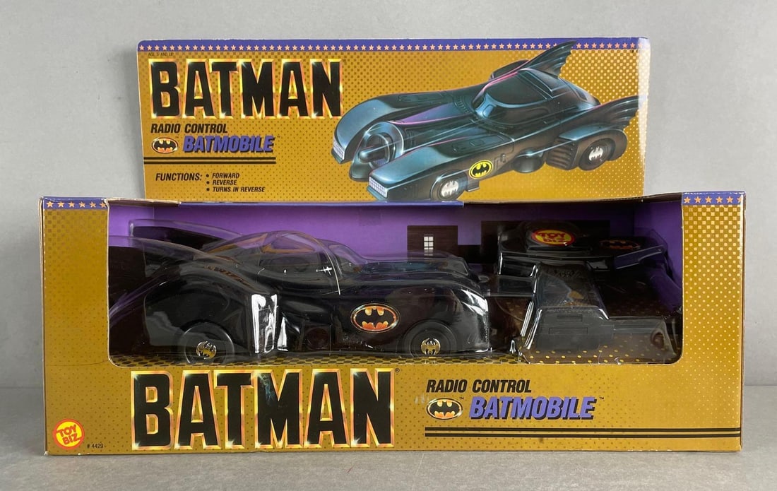 1989 Toy Biz Batman Batmobile Radio Control Vehicle: New in original packaging, measures 11 x 16 x 6 1/4 inches